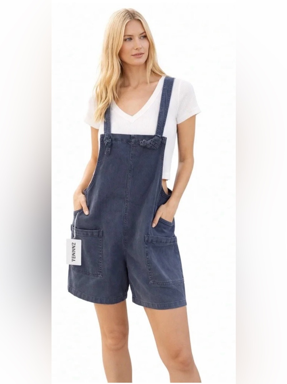 Zenana Washed Blue Overalls